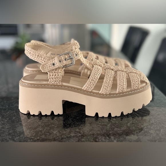 Dolce Vita Lasly Sandals Oatmeal Knit Women’s Size 9.5 Nwot - Picture 2 of 10